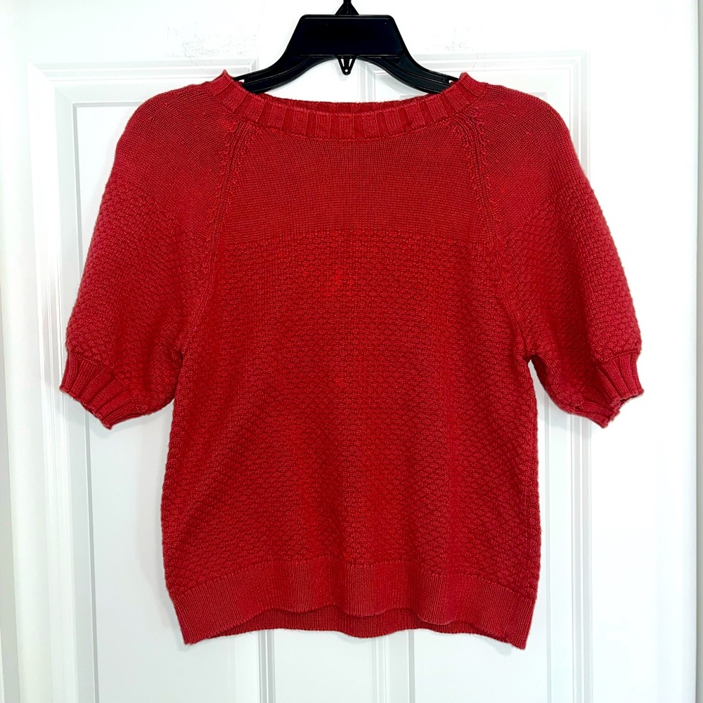 Anne Taylor LOFT Burnt Orange Short Sleeve Sweater